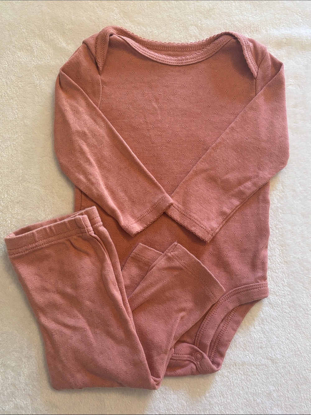 Carters Long-Sleeve Baby One-Piece Set in Dusty Rose baby girl 6 month clothing
